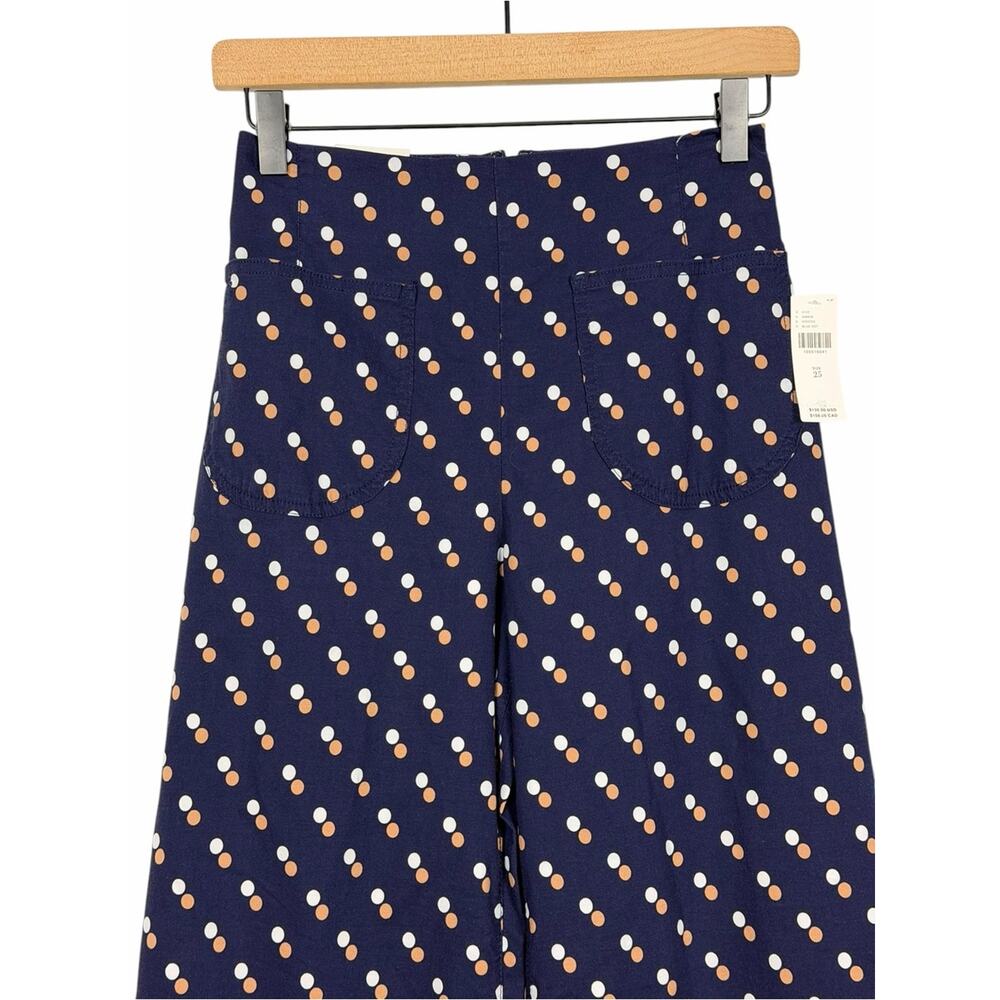 Anthropologie Maeve The Colette Polka Dot Pants Cropped Wide Leg Size 25 NEW - Picture 3 of 11
